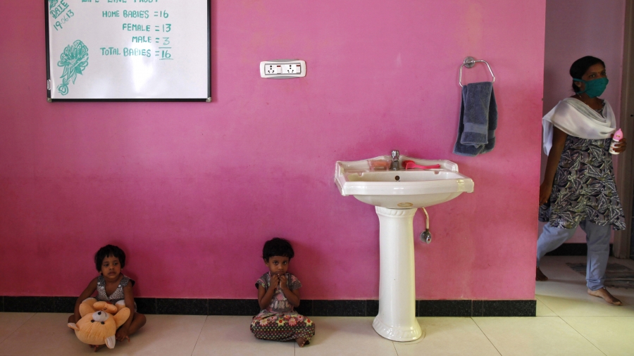 Girls sit inside the Life Line Trust orphanage in Salem in the southern Indian state of Tamil Nadu on June 20, 2013. Girls sit inside the Life Line Trust orphanage in Salem in the southern Indian state of Tamil Nadu on June 20, 2013.